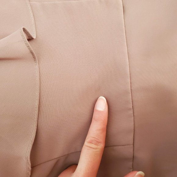 Mori Lee Chiffon Fawn Grad or Bridesmaids Dress Off the Shoulder Size 8 - Picture 9 of 12